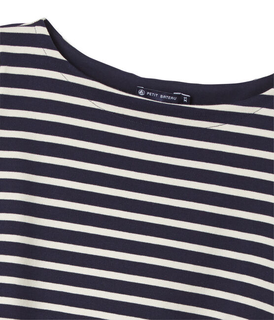 Maglia per donna in jersey pesante blu SMOKING/beige COQUILLE