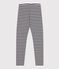 Leggings in tubique bambina blu SMOKING/bianco MARSHMALLOW