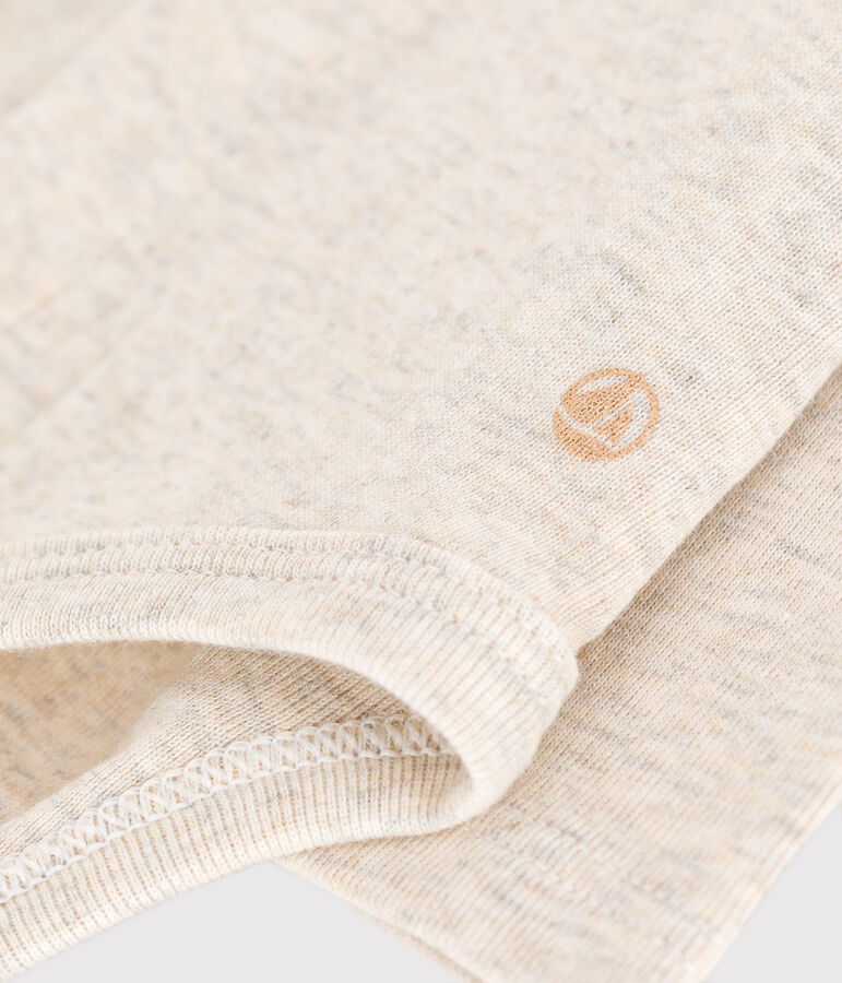 Body a manica lunga con colletto in cotone per beb&egrave; beige MONTELIMAR CHINE