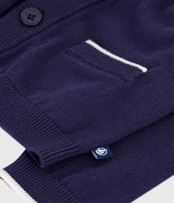 Cardigan in cotone tinta unita neonato blu SOIR