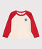 T-shirt a maniche lunghe in cotone color block bambino rosso AVALANCHE/ AURORA
