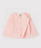 Cardigan a coste bebè femmina rosa MINOIS/bianco ECUME
