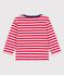 T-shirt bebè a maniche lunghe in jersey a righe rosso PEPS/bianco MARSHMALLOW