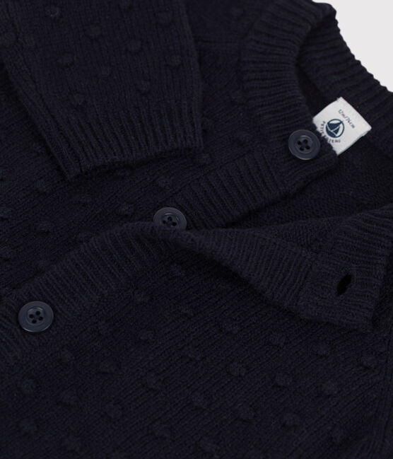 Cardigan in maglia di lana blu SMOKING