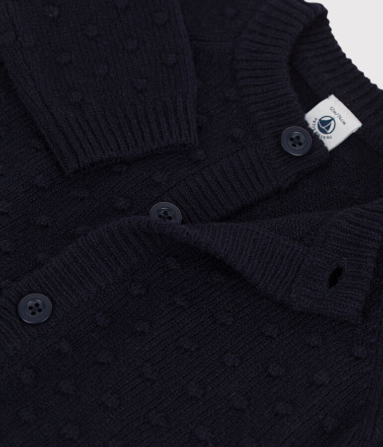 Cardigan in maglia di lana blu