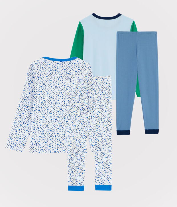 Set di due pigiami bambino in costina e tubique multicolore