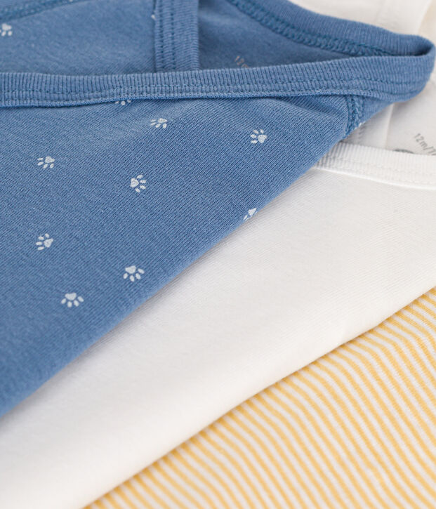 Confezione da 3 body incrociati beb&egrave; a maniche lunghe in cotone multicolore