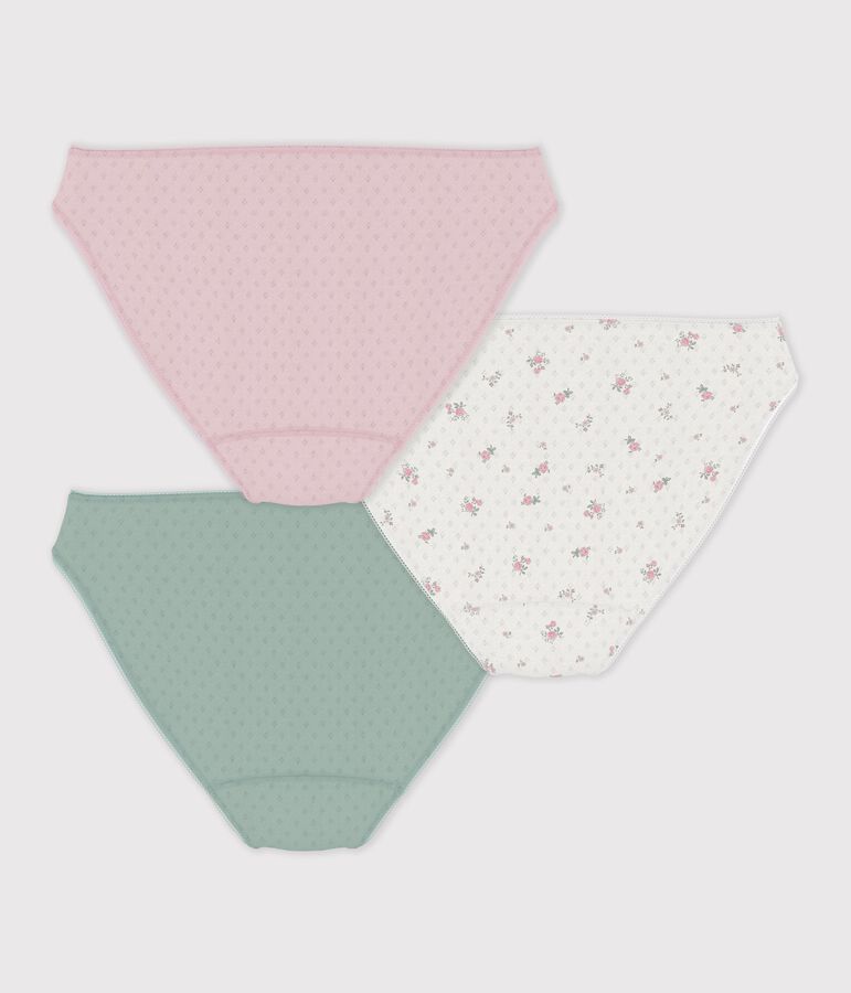 Set di slip in cotone traforato donna multicolore