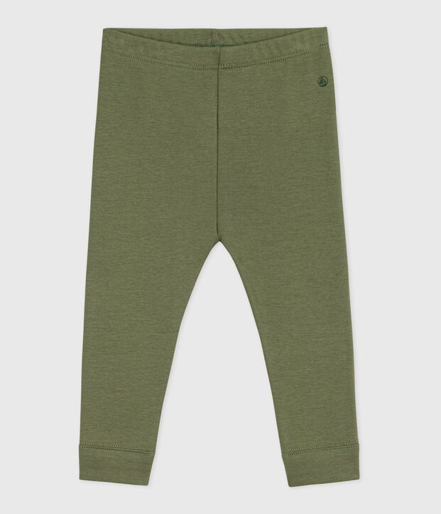 Leggings in cotone tinta unita neonato OLIVINE