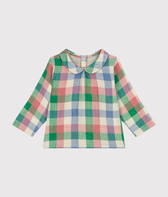 Blusa in garza di cotone neonato bianco AVALANCHE/ MULTICO