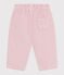 Pantaloni neonato in velluto tinta unita, tasca posteriore ricamata rosa JOLI