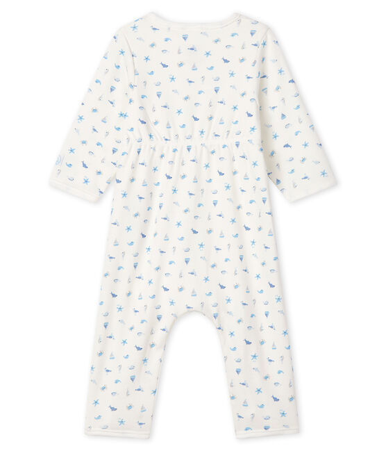 Bodyjama senza piedi bebè a costine bianco MARSHMALLOW/bianco MULTICO