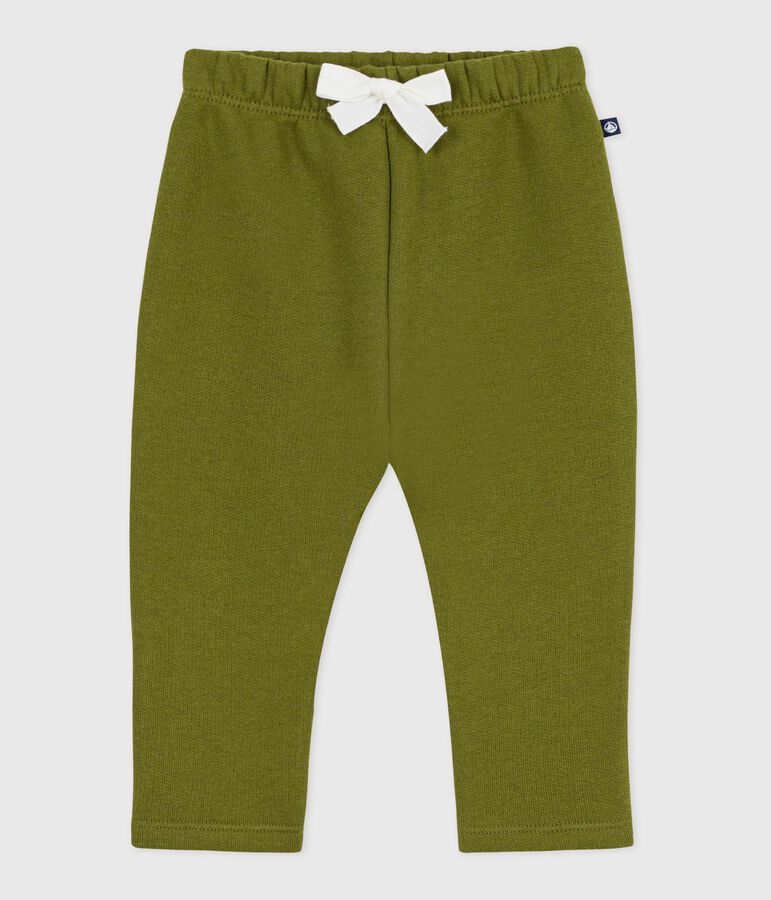 Pantaloni in cotone tinta unita neonato verde