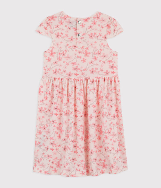 Abito da cerimonia in jersey piqué bambina rosa FLEUR/bianco MULTICO