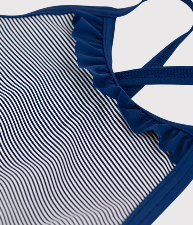 Costume intero iconico bambina blu/bianco