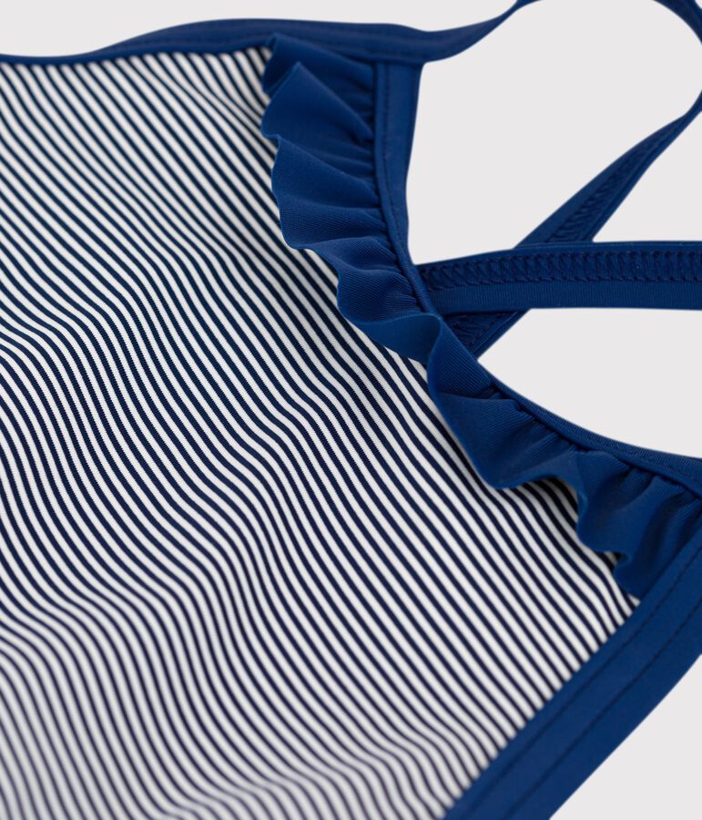 Costume intero iconico bambina blu/bianco