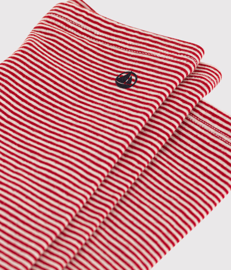 Leggings in tubique bambina rosso/beige