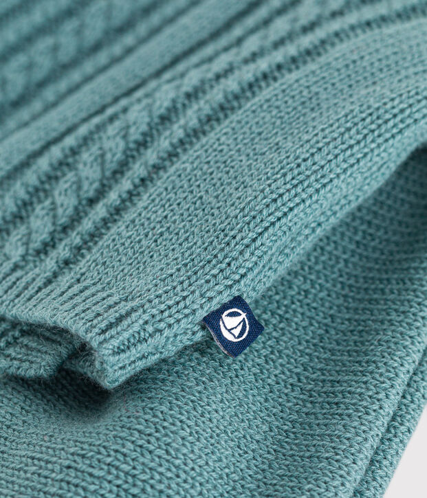 Cardigan in lana e cotone neonato verde