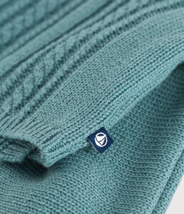 Cardigan in lana e cotone neonato verde PAUL