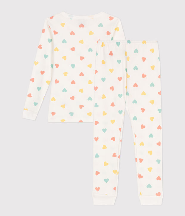 Pigiama per bambini molto aderente in cotone stampato bianco/multicolore