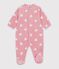 Tutina imbottita in pile con cuori stampati neonato rosa/bianco