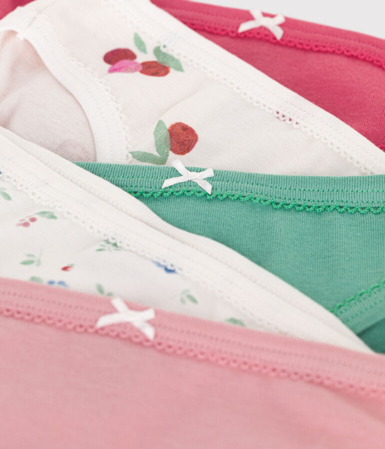 Confezione da 5 slip in cotone con frutti stampati bambina multicolore