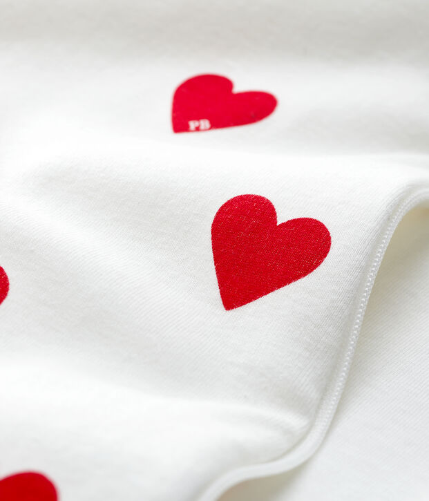 Sacco nanna neonato in cotone a cuori TOG 2 bianco/rosso