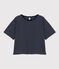 T-shirt LE BOXY in cotone Donna blu SMOKING/bianco MARSHMALLOW