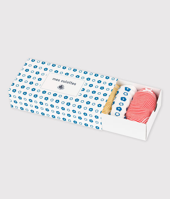 Confezione da 3 slip bambina a fiori in cotone biologico variante 1