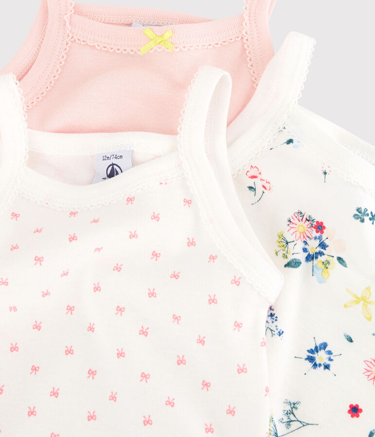 Trio body con spalline beb&egrave; femmina multicolore