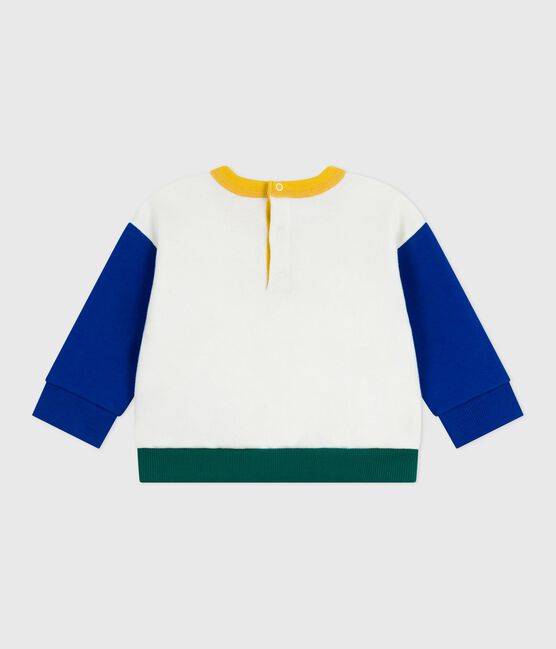 Felpa in cotone color block neonato MILK/ MULTICO