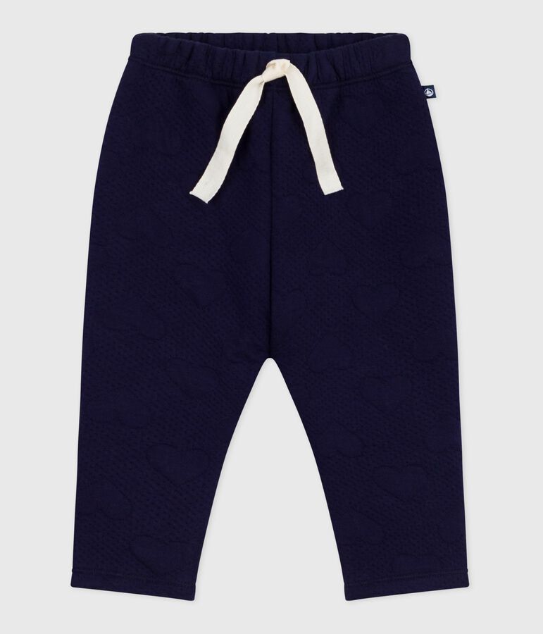Pantaloni in cotone spesso con motivo a cuori neonata blu SOIR