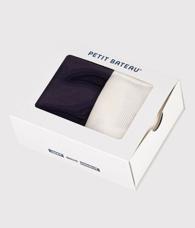 Confezione da 2 slip vita alta in cotone elastam donna multicolore