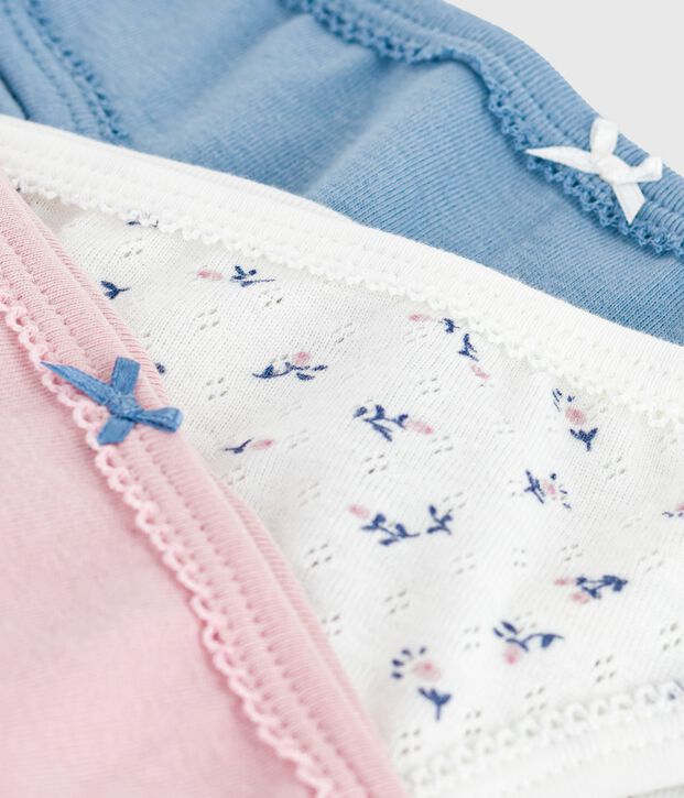 Set di slip in cotone con stampa a fiori bambina multicolore