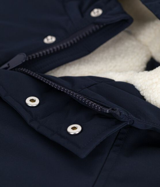 Parka bambino lunghezza midi tinta unita blu SMOKING