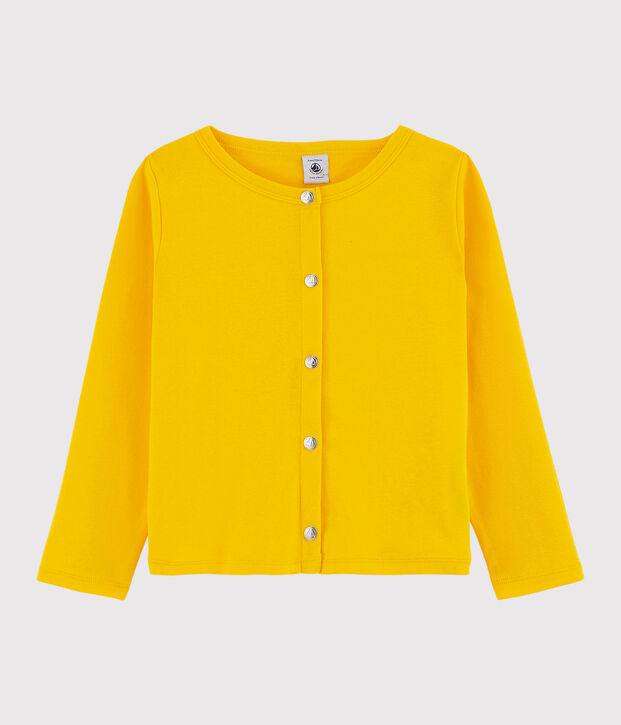 Cardigan in cotone bambina giallo