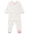 Tutina pigiama bambina in molleton bianco MARSHMALLOW/bianco MULTICO