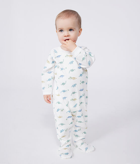 Pigiama in cotone con dinosauri neonato bianco MARSHMALLOW/bianco MULTICO