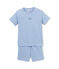 Pigiama corto bambino millerighe blu ALASKA/bianco ECUME