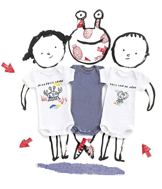 Confezione da 3 body manica corta Serge Bloch bebè variante 1