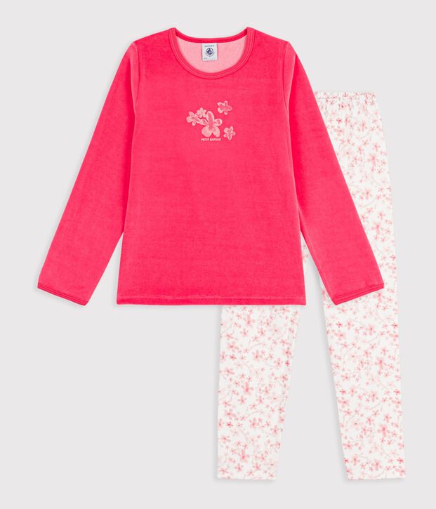 Pyjama  en velours rosa/multicolore