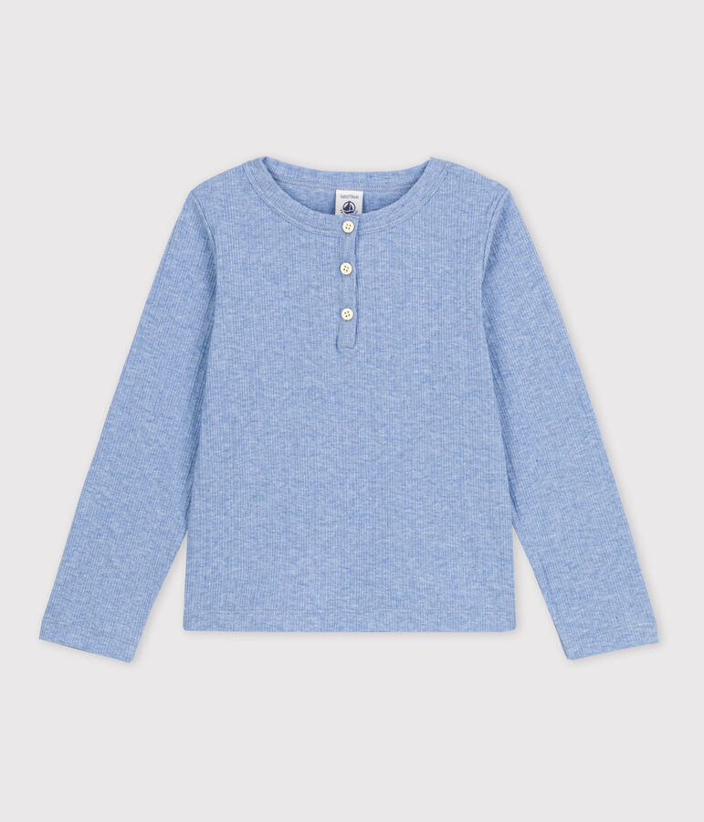 T-shirt in cotone bambina blu