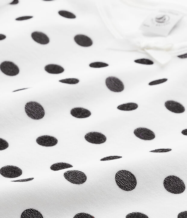 Camicia da notte per bambina in ciniglia blu/bianco/blu