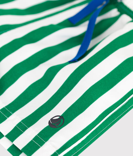Shorts da bagno con stampa a righe neonato verde MARSHMALLOW/ JARDIN