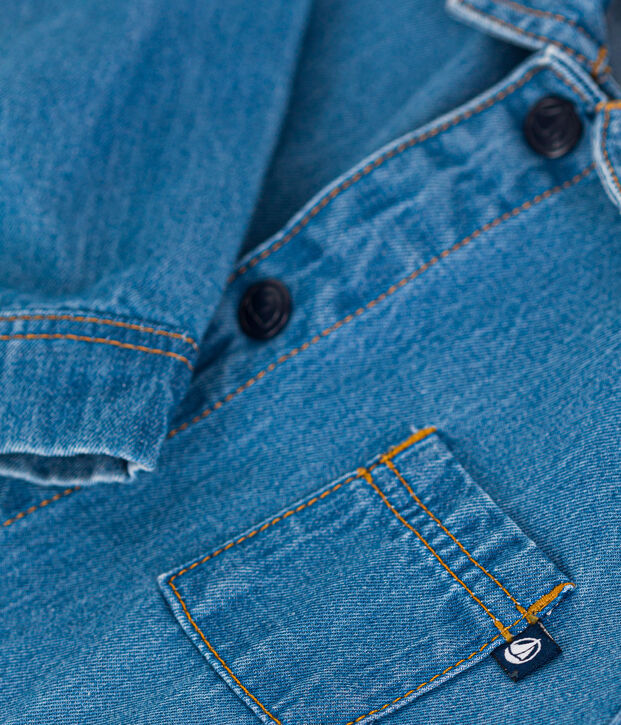 Tutina lunga beb&egrave; in denim blu