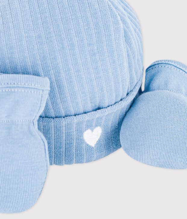 Set cuffietta e muffole in cotone neonato multicolore