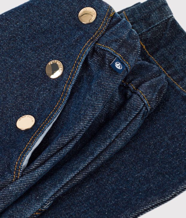 Pantaloni a gamba ampia in denim bambina blu