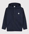Felpa con zip e cappuccio in cotone bambino blu SMOKING