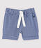 Pantaloncini a quadretti vichy in ordito e trama bebè maschio blu SURF/bianco MARSHMALLOW