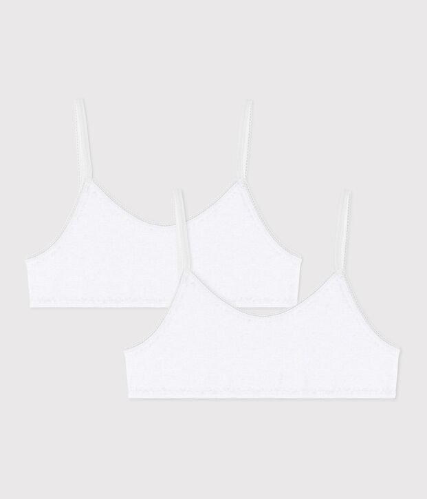 Confezione da 2 brassi&egrave;re bianche bambina multicolore